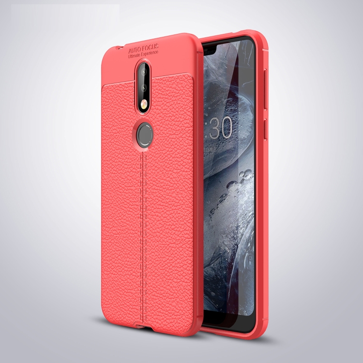 

Litchi Texture TPU Shockproof Case for Nokia 7.1 (Red)