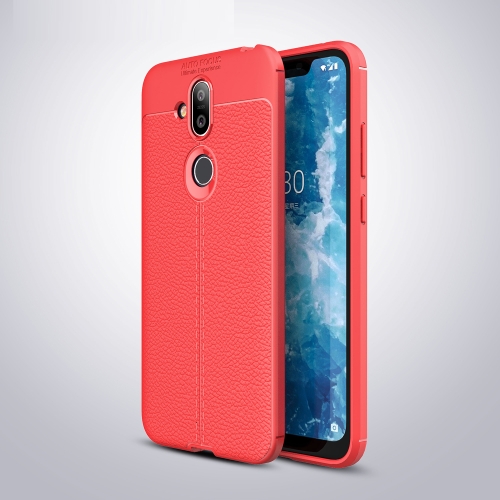 

Litchi Texture TPU Shockproof Case for Nokia 7.1 Plus / X7 (Red)