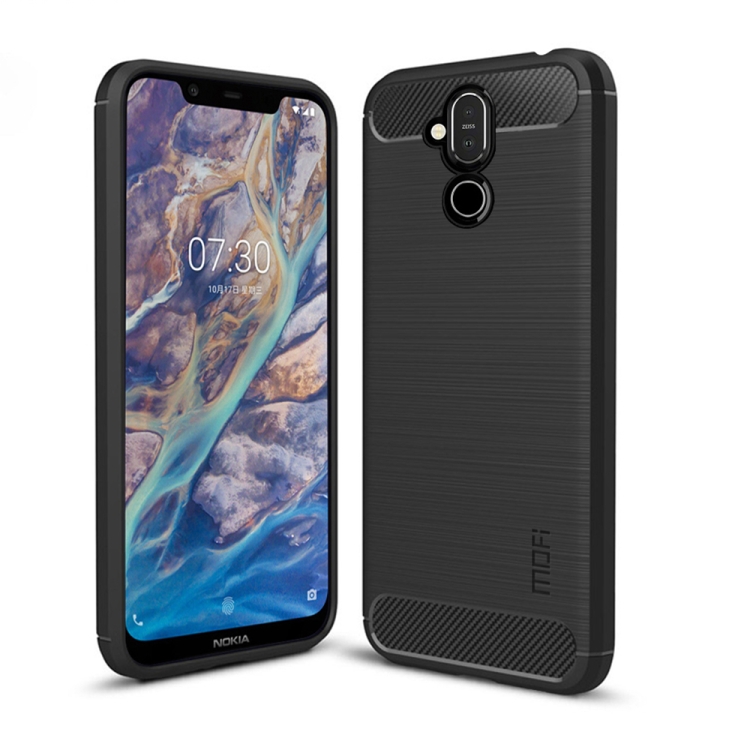 

MOFI Brushed Texture Carbon Fiber TPU Case for Nokia 7.1 Plus / X7 (Black)