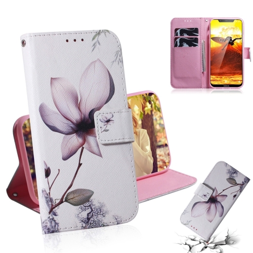 

Magnolia Flower Pattern Coloured Drawing Horizontal Flip Leather Case for Nokia 8.1 / X7, with Holder & Card Slots & Wallet