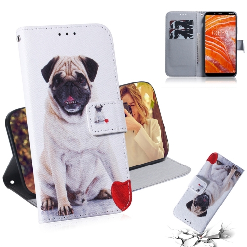 

Pug Pattern Coloured Drawing Horizontal Flip Leather Case for Nokia 3.1 Plus, with Holder & Card Slots & Wallet