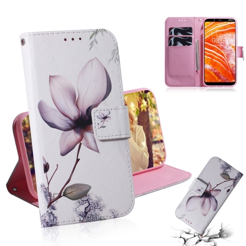

Magnolia Flower Pattern Coloured Drawing Horizontal Flip Leather Case for Nokia 3.1 Plus, with Holder & Card Slots & Wallet