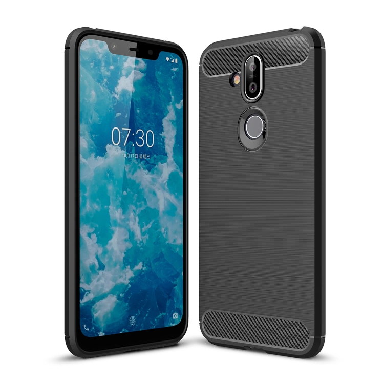 

Brushed Texture Carbon Fiber TPU Case for Nokia 7.1 Plus / X7 (Black)