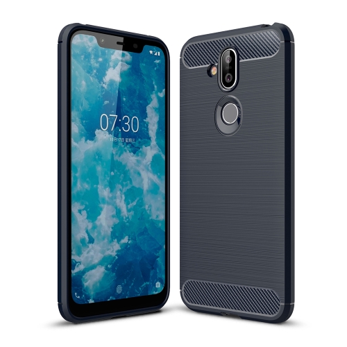 

Brushed Texture Carbon Fiber TPU Case for Nokia 7.1 Plus / X7 (Navy Blue)