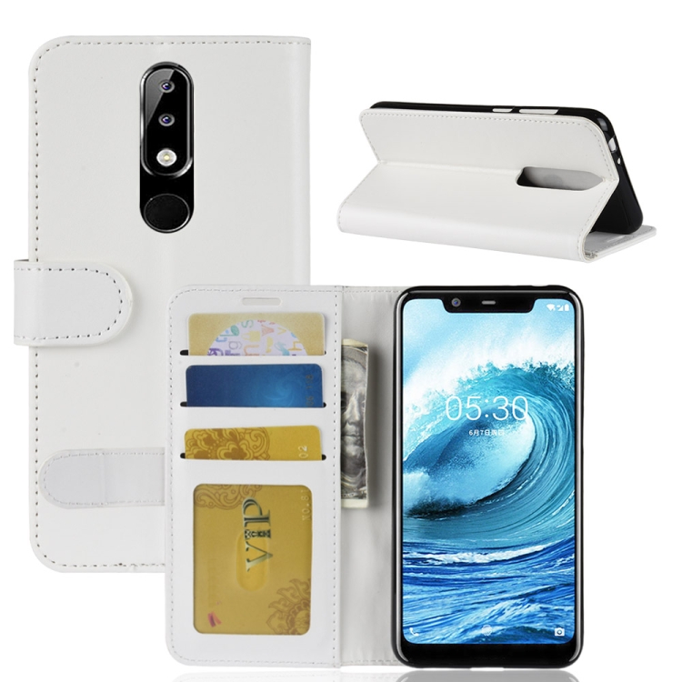 

Crazy Horse Texture Horizontal Flip Leather Case for Nokia 5.1 Plus(X5), with Wallet & Holder & Card Slots (White)