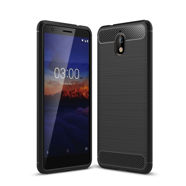 

Brushed Texture Carbon Fiber Shockproof TPU Case for Nokia 3.1(Black)