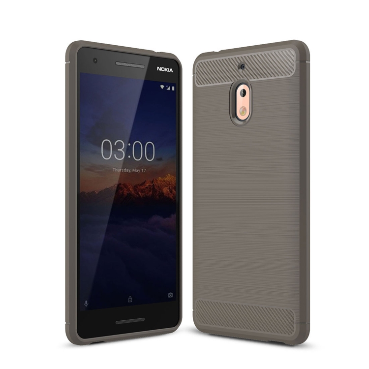 

Brushed Texture Carbon Fiber Shockproof TPU Case for Nokia 2.1 (Grey)