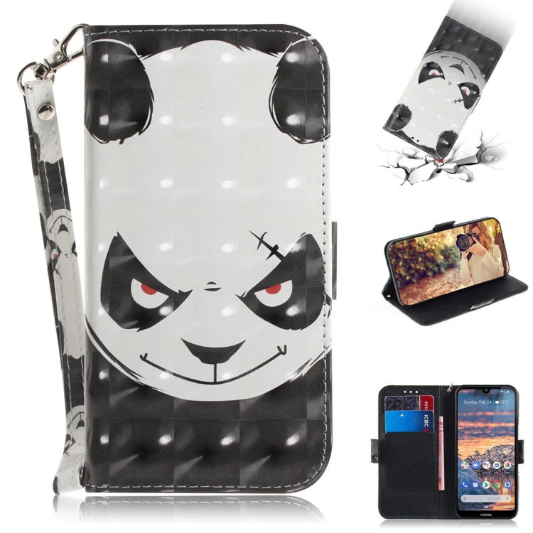 

3D Colored Drawing Angry Bear Pattern Horizontal Flip Leather Case for Nokia 4.2, with Holder & Card Slots & Wallet