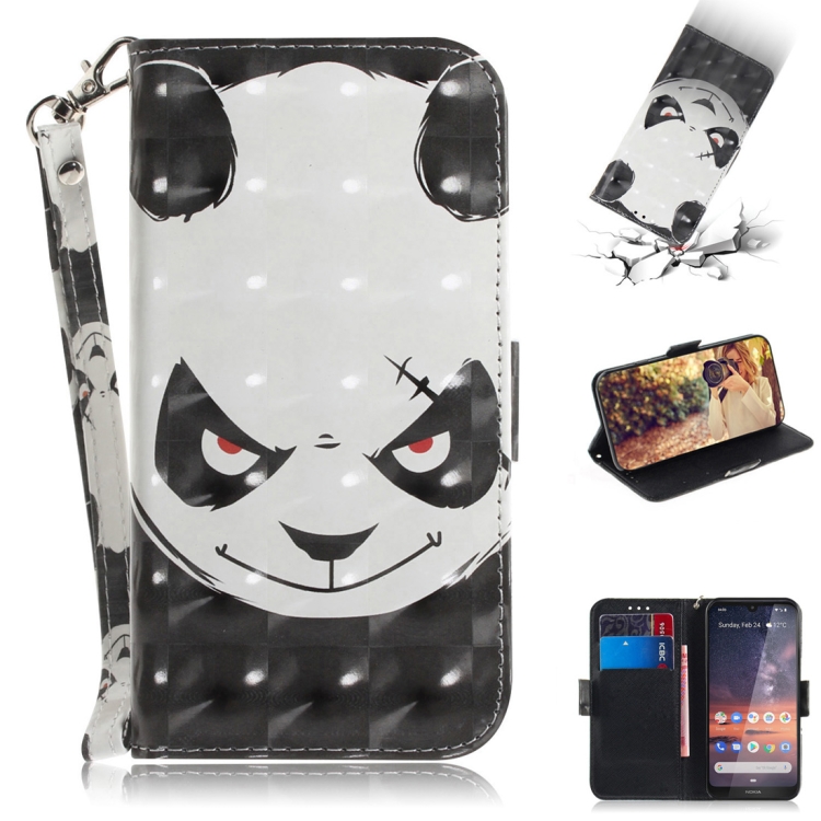 

3D Colored Drawing Angry Bear Pattern Horizontal Flip Leather Case for Nokia 3.2, with Holder & Card Slots & Wallet