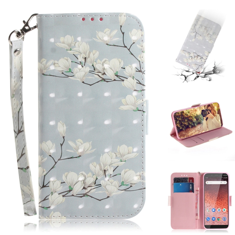 

3D Colored Drawing Magnolia Pattern Horizontal Flip Leather Case for Nokia 1 Plus, with Holder & Card Slots & Wallet