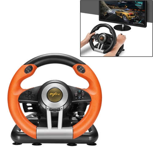 SUNSKY - PXN-V3 Racing Game Steering Wheel for PC / PS3 / 4 / xbox one /  switch (Orange)