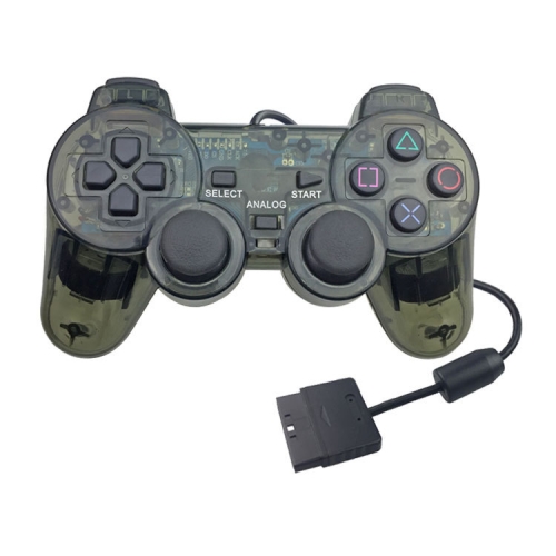 

Double Motor Vibration Transparent Game Handle For PS2 (Black)