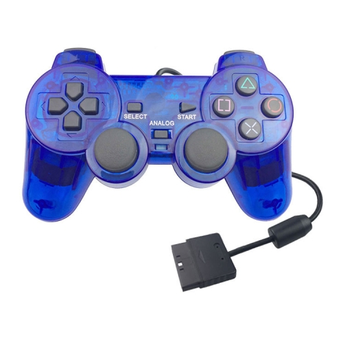 

Double Motor Vibration Transparent Game Handle For PS2 (Blue)