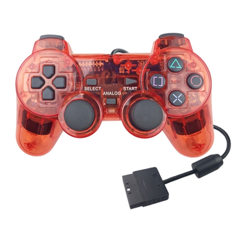 

Double Motor Vibration Transparent Game Handle For PS2 (Red)