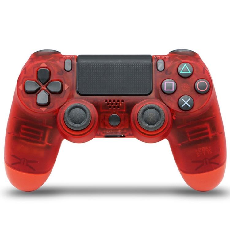

Transparent Wireless Bluetooth Game Handle Controller with Lamp for PS4(Red)