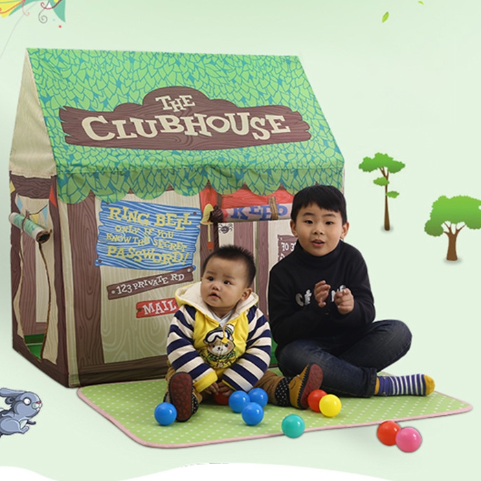 

Household Children Printing Play Tent Small Game House with Mat (Green)