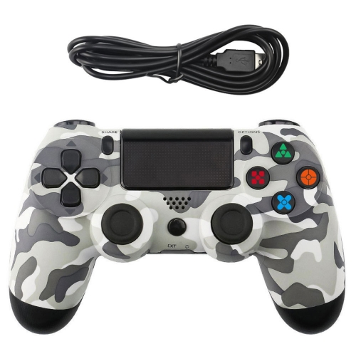 

Grey Camouflage Snowflake Button Wired Gamepad Game Handle Controller for PS4