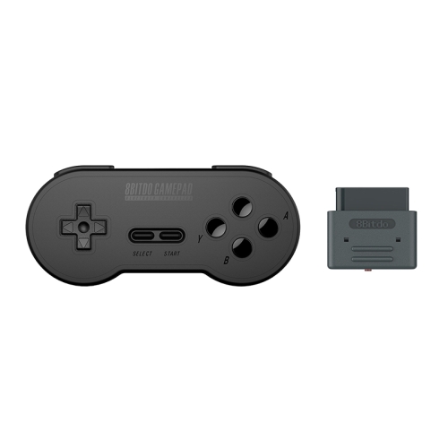 

2018 8Bitdo SN30 2.4G Wireless Gamepad Retro Controller with 2.4G NES Receiver USB-C Wireless Game Pad for SNES Classic Edition (Black)