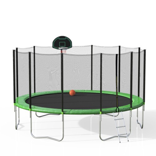 

[US Warehouse] 16FT Outdoor Activity Round Trampoline Bouncing Bed with Safety Fence / Ladder / Spring Cover Padding / Basketball Hoop
