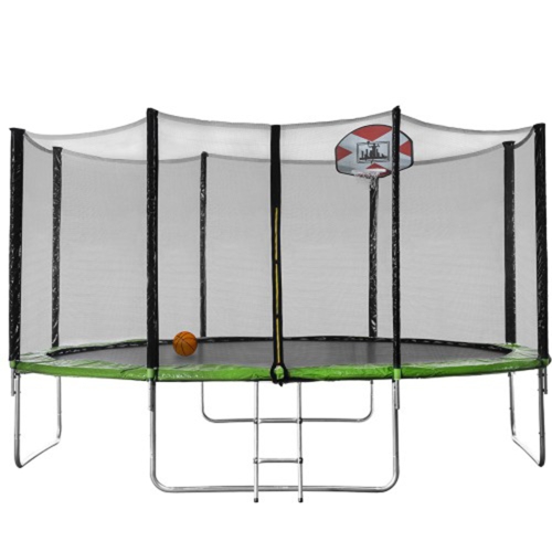 

[US Warehouse] 14FT Outdoor Activity Round Trampoline Bouncing Bed with Safety Fence / Ladder / Basketball Hoop