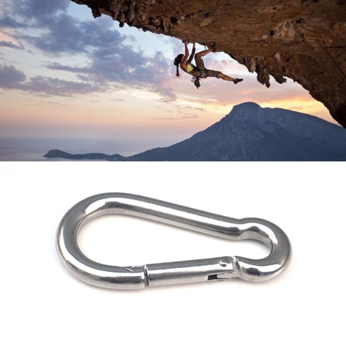 

M9 Stainless Steel Carabiner Spring Hook Multi-tool Mountaineering Buckle Lock Camping Hook Rope, Inner Diameter: 8.84mm