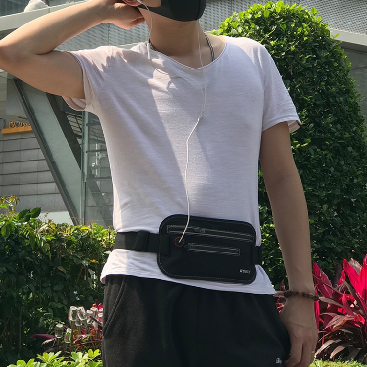 

Romix RH63 Travel Ultra-thin Double Zipper Waist Bag for Phones within 6.2 Inch, with Headphone Hole (Grey)