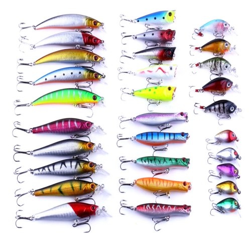 

HENGJIA HENG JIA-SETL30 30 PCS Minnow Fishing Lure Set 6 Models Fishing Tackle Plastic Hard Bait