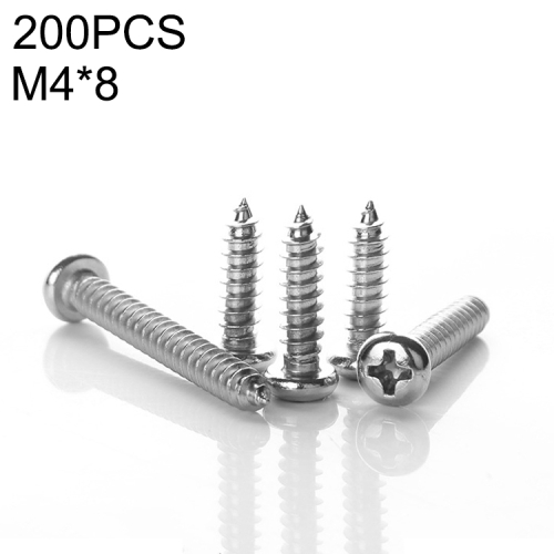 

1000 PCS 201 Stainless Steel Cross Round-headed Tapping Thread Screw, M4