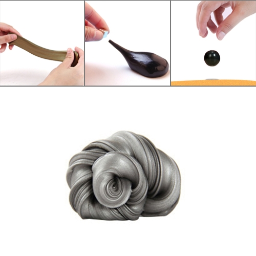 

DIY Plasticine Slime Magnetic Rubber Mud Stress Reducer Anti-Anxiety Bouncing Putty Magic Clay Education Toy for Kids and Adults, Small Iron Box Size: 6x2.5cm(Silver)