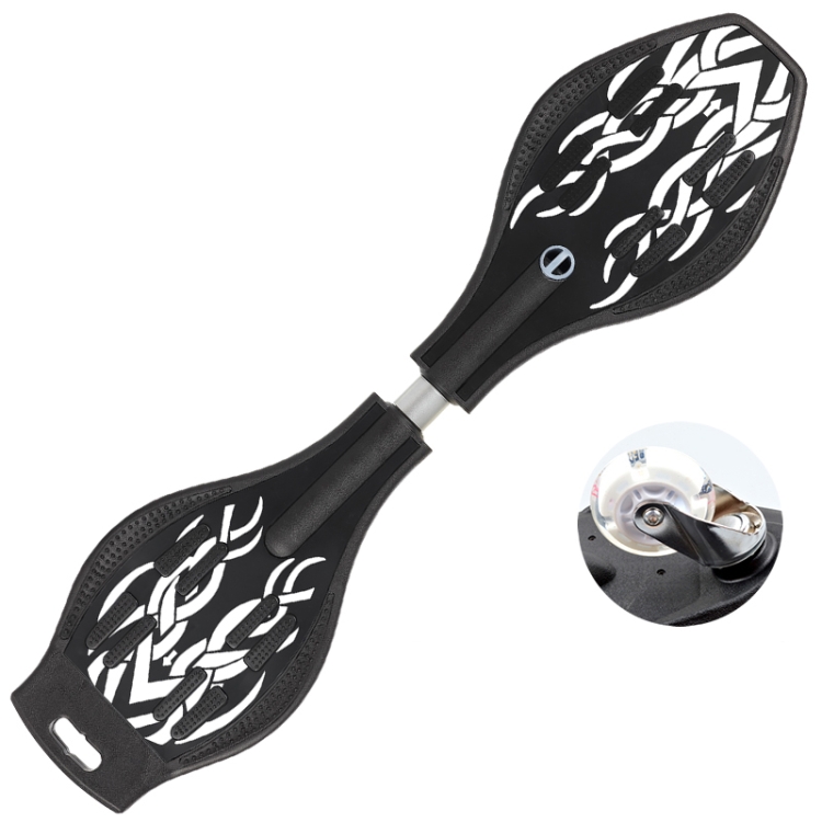 

Fashion Rocket Pattern Two-wheeled Skateboard Luminous Flash Wheel Vitality Board (White)