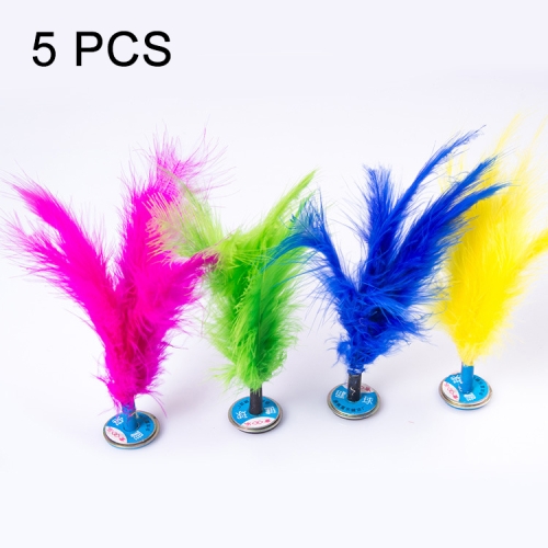 

5 PCS Turkey Feather Kick Shuttlecock Foot Exercise Toy, Random Color Delivery