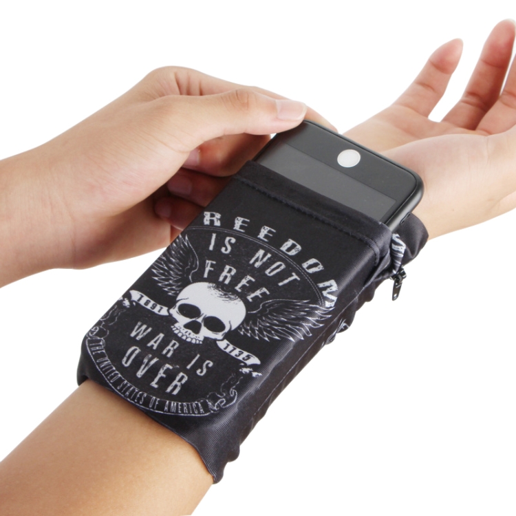 

Multi-functional Universal Sports Arm Bag Phone Bag Wrist Pack for 5.5 Inch or Below Smartphones, Size : 16.5x10cm (White Skull)