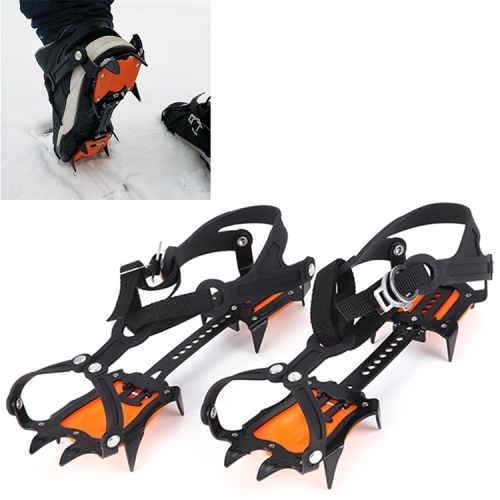 

Aotu AT8701 One Pair 10 Teeth Anti-Slip Ice Gripper Snow Climbing Shoes Covers (Orange)