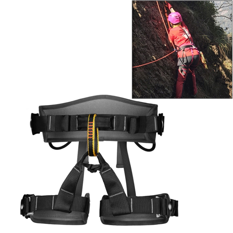 

XINDA XDA9516 Outdoor Rock Climbing Polyester High-strength Wire Adjustable Downhill Whole Body Safety Belt(Black)