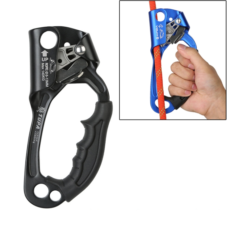 

XINDA TP-8606 Outdoor Rock Climbing Aerial Work Anti-fall Handheld Rope Gripper for 8-12mm Diameter Rope Right(Black)