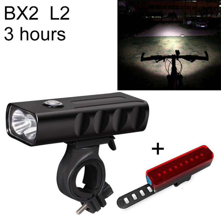 

BX2 USB Charging Bicycle Light Front Handlebar Led Light (3 Hours, L2+A02 Lamp)