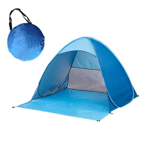 

Foldable Free to Build Automatic Quick Speed Open Outdoor Camping Beach Tent with Carrying Bag for 2 Adult or 3 Children Use, Size: 1.65x1.5x1.1m (Blue)