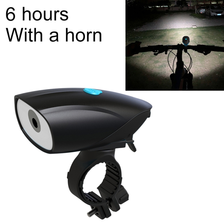 

USB Charging Bike LED Riding Light, Charging 6 Hours with Horn (Black)