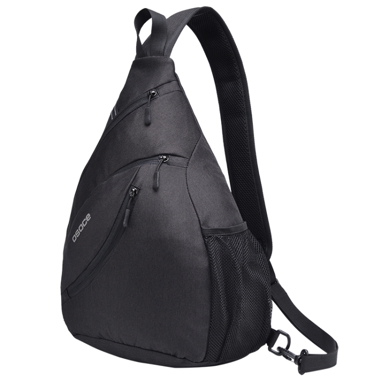 

Outdoor Large Capacity Wear-Resistant Triangle Bag Slant Across Waterproof Single Shoulder Backpack (Black)