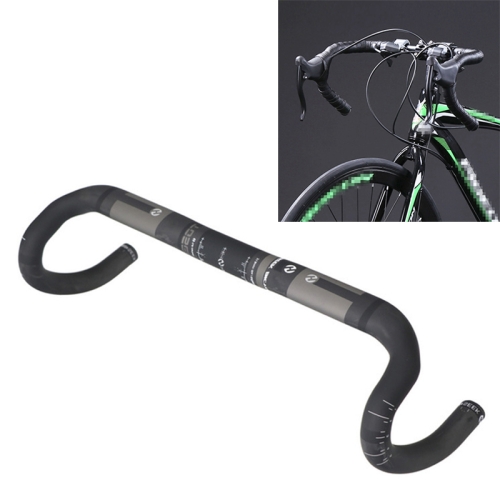 

TOSEEK Full Carbon Fiber Road Bike Bent Handlebar Groove Outside Line Handle, Size: 420mm (UD Black)