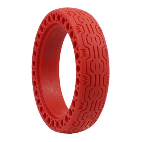 

8.5 inch Electric Scooter Wear-resistant Shock-absorbing Decorative Pattern Tire Honeycomb Solid Tire, Suitable for Xiaomi Mijia M365(Red)