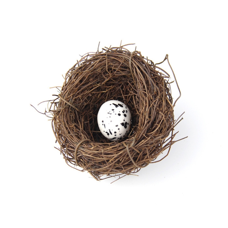 

6cm Simulation Bird Nest + 1 PCS Bird Egg Holiday Decoration
