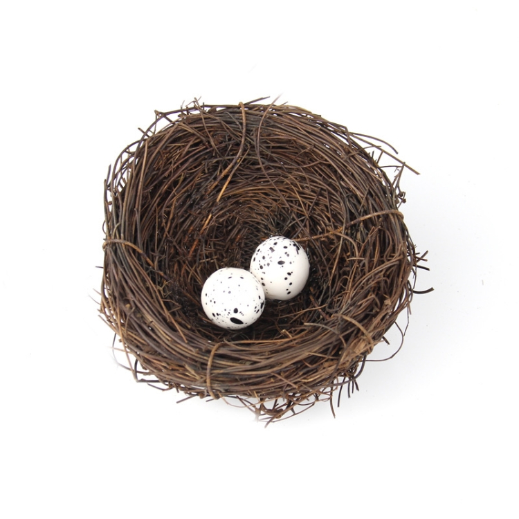 

10cm Simulation Bird Nest + 2 PCS Bird Egg Holiday Decoration