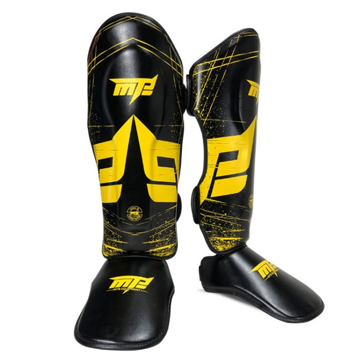 

MTB SJ-004B Freestyle Grappling Thai Boxing Taekwondo Thickening Leg Guards Protective Gear, Size: L(Black)