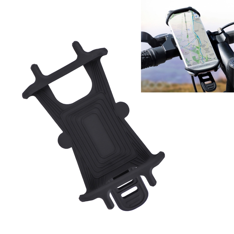 

KUULAA Silicone Shockproof Universal Bicycle Phone Holder for 4.5-6.0 inch Mobile Phone(Black)