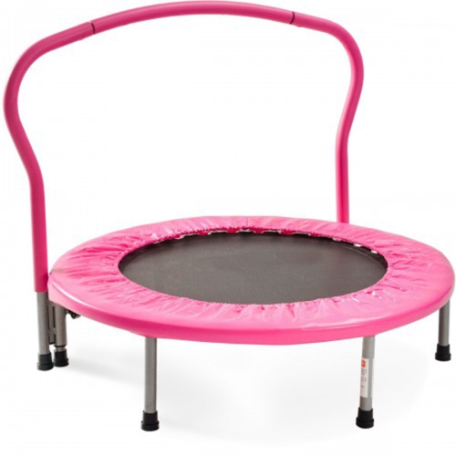 

[EU Warehouse] Merax Foldable Indoor Mini Trampoline Bounce Bed for Children, with Armrests(Pink)