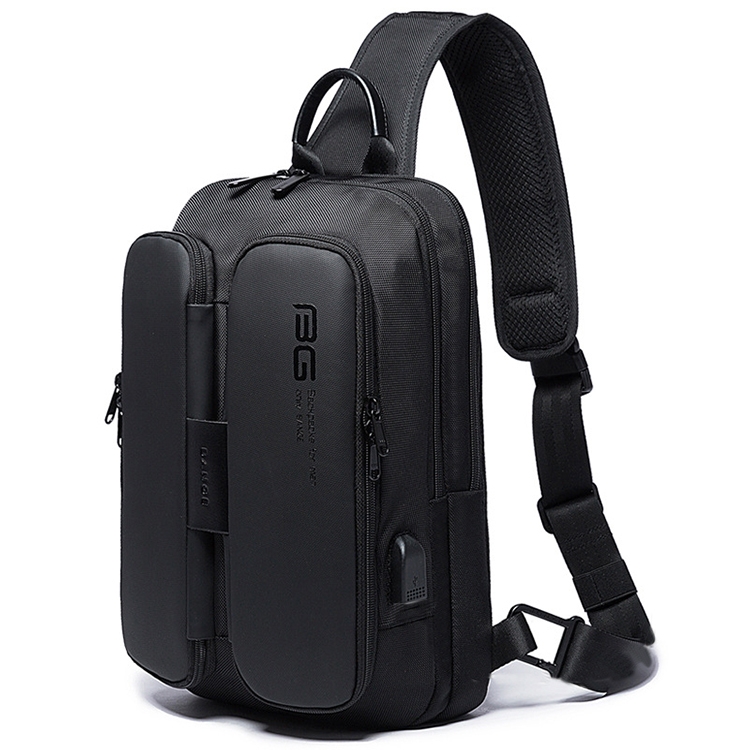 

BANGE Fashion Casual Shoulder Bag Outdoor USB Chest Bag (Black)