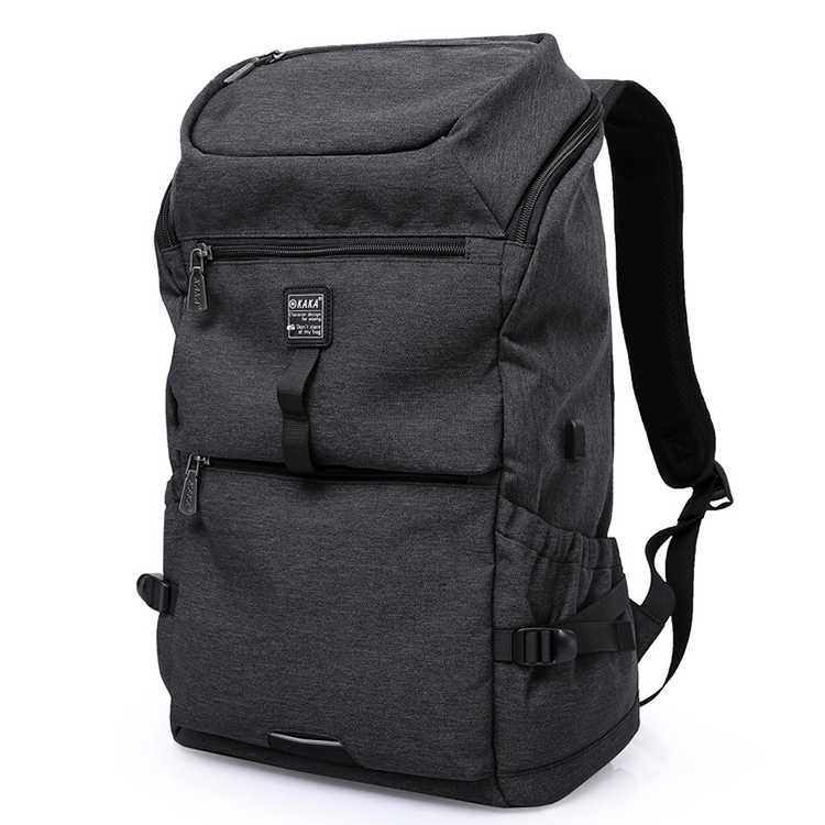 

KAKA Travel Student Waterproof Bag Men Backpack Double Shoulder Bag(Black)