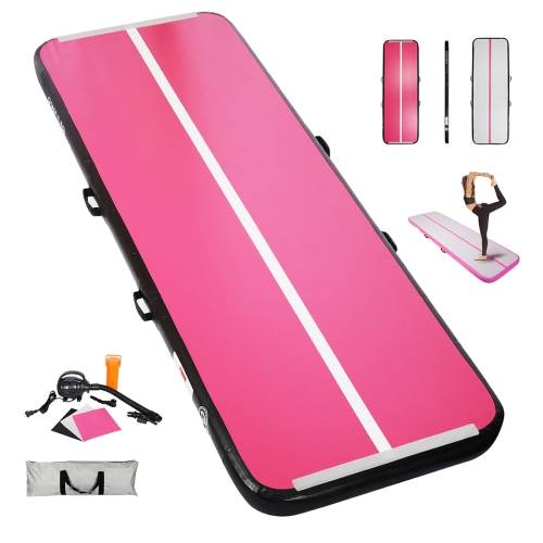 

[US Warehouse] 20ft Portable Waterproof Inflatable Gymnastics Mat Multi-purpose Air Track Tumbling Mat with Electric Pump(Pink)