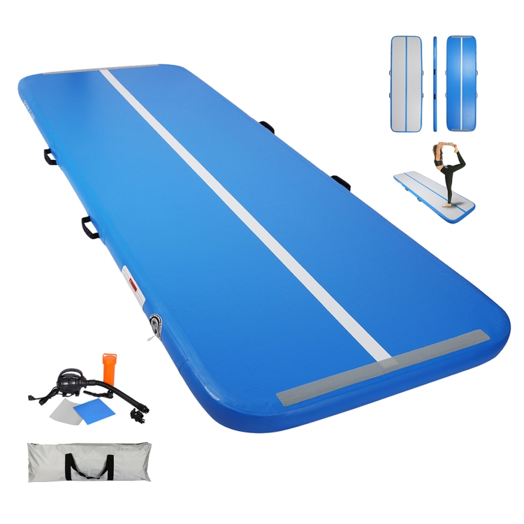 

[US Warehouse] 20ft Portable Waterproof Inflatable Gymnastics Mat Multi-purpose Air Track Tumbling Mat with Electric Pump(Blue)